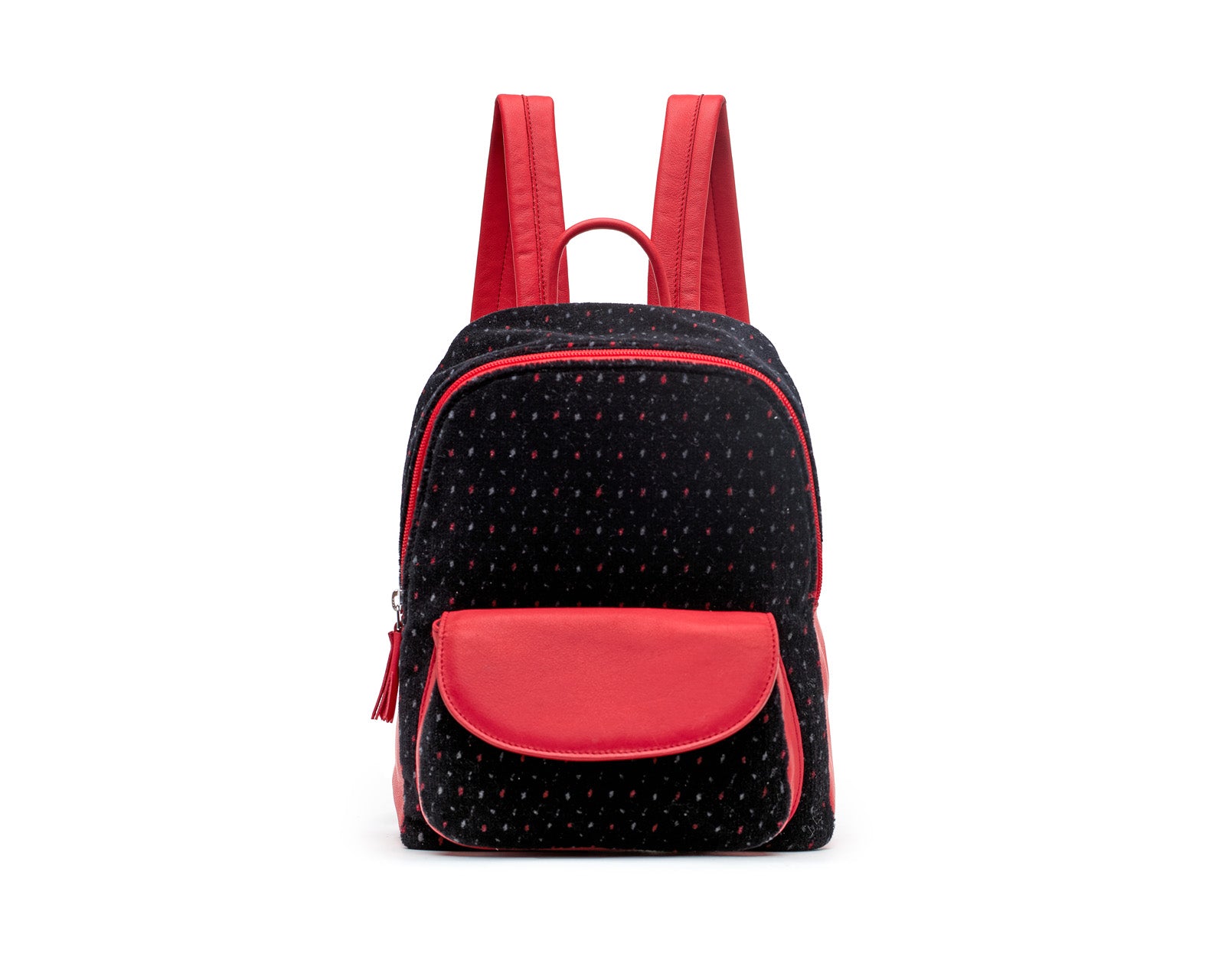 SLP | SAKADO - Leather and wool velvet backpack