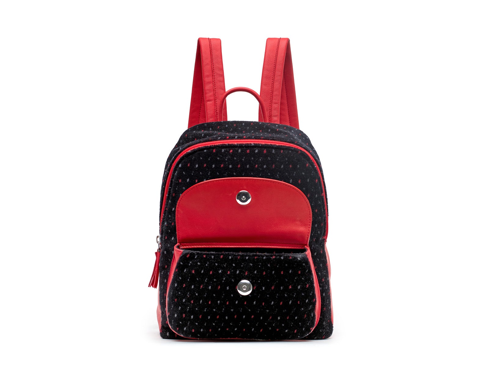 SLP | SAKADO - Leather and wool velvet backpack