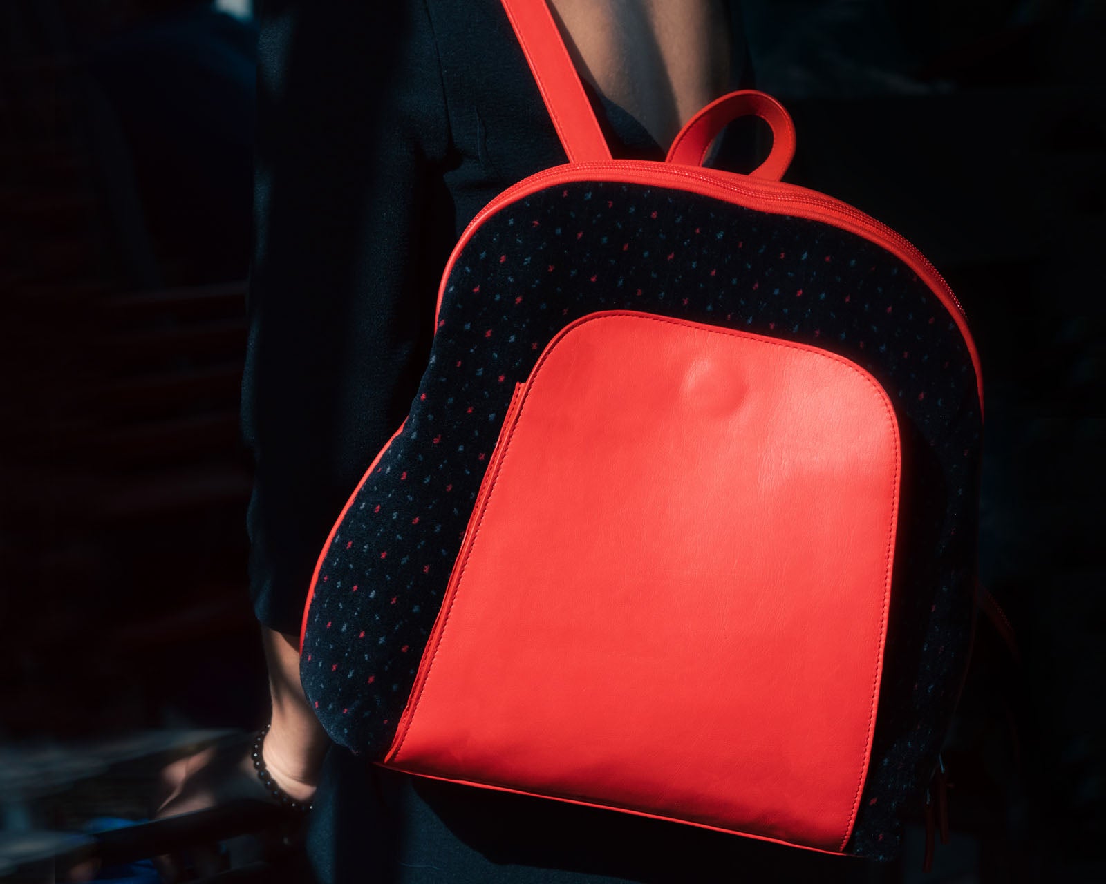 SLP | WORKBAG - Constellé backpack in velvet and leather